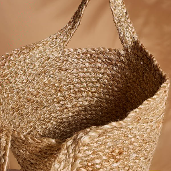 TOLKNING hanging basket, jute, 35x30x20 cm