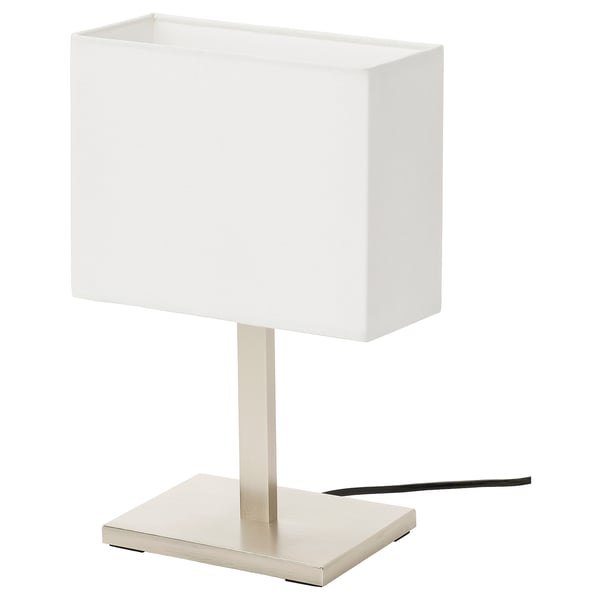 TOMELILLA table lamp, nickel-plated/white, 36 cm