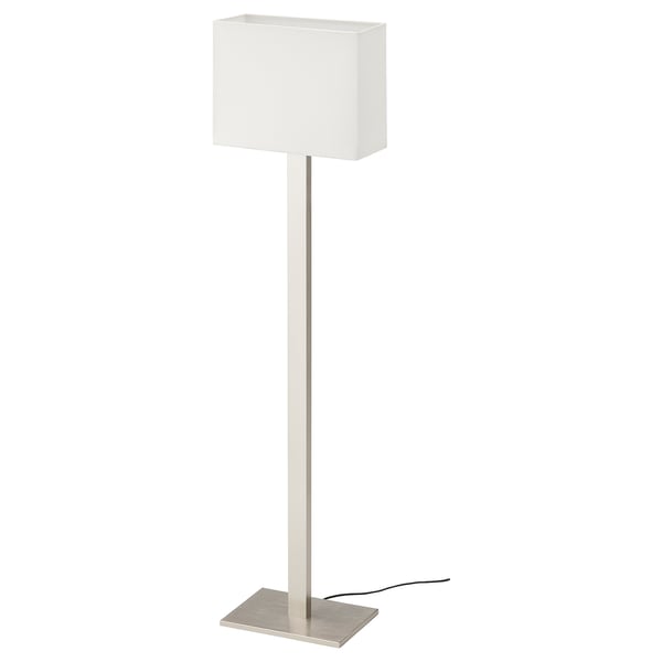 TOMELILLA floor lamp, nickel-plated/white, 150 cm
