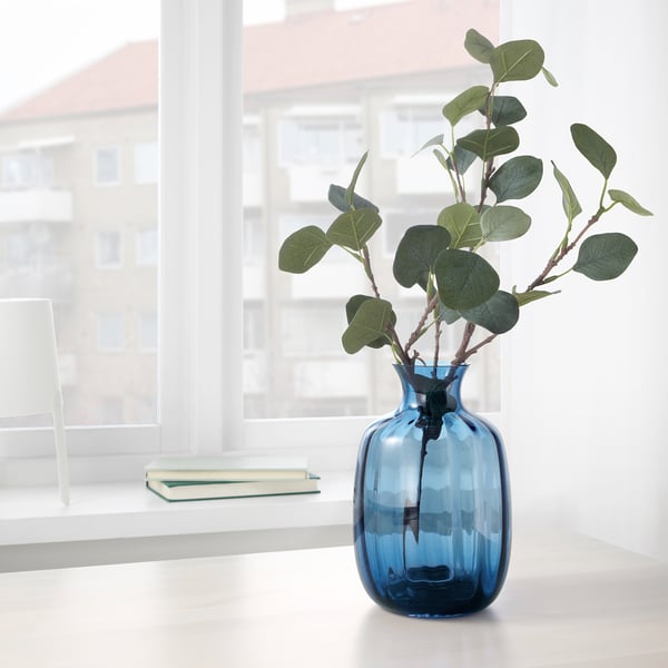 TONSÄTTA vase, blue, 21 cm