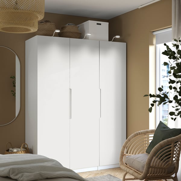 TONSTAD door with hinges, off-white, 50x195 cm