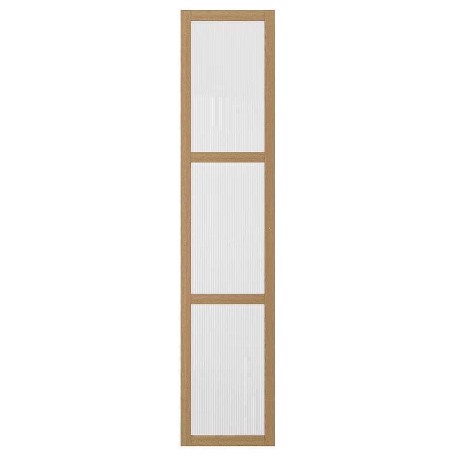 Ikea TONSTAD - Door with hinges, oak veneer/glass, 50x229 cm