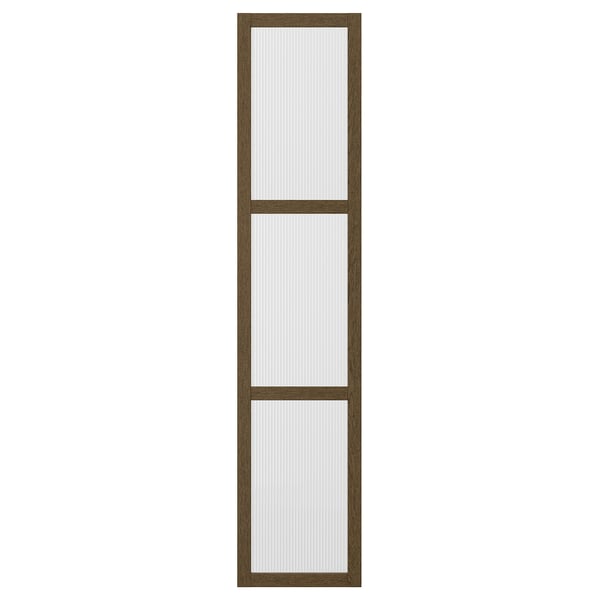 TONSTAD door with hinges, brown/stained oak veneer glass, 50x229 cm