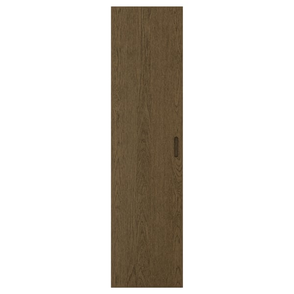 TONSTAD door with hinges, brown/stained oak veneer, 50x195 cm