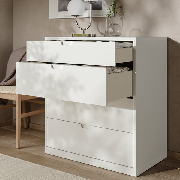 TONSTAD chest of 4 drawers, off-white, 82x47x91 cm
