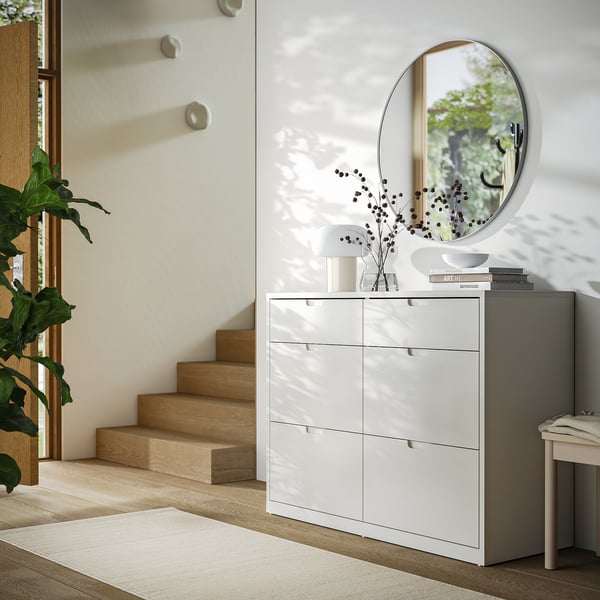 TONSTAD chest of 6 drawers, off-white, 120x47x91 cm