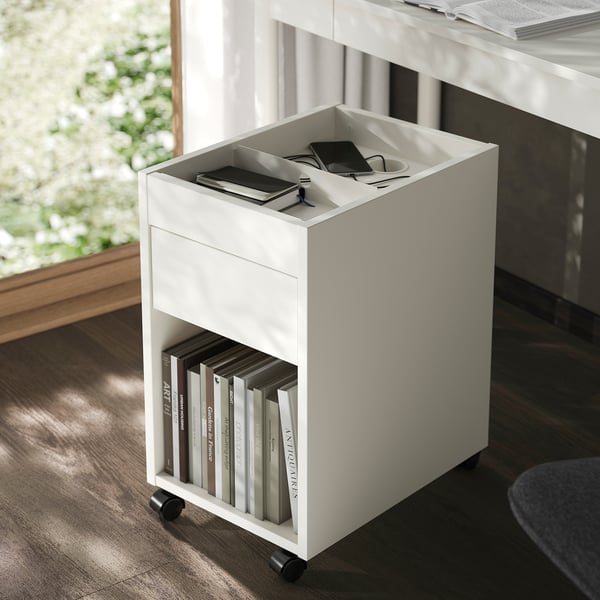 TONSTAD drawer unit on castors, off-white, 35x60 cm
