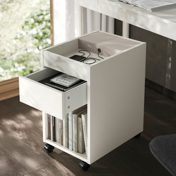 TONSTAD drawer unit on castors, off-white, 35x60 cm