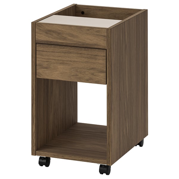 TONSTAD drawer unit on castors, brown stained oak veneer, 35x60 cm