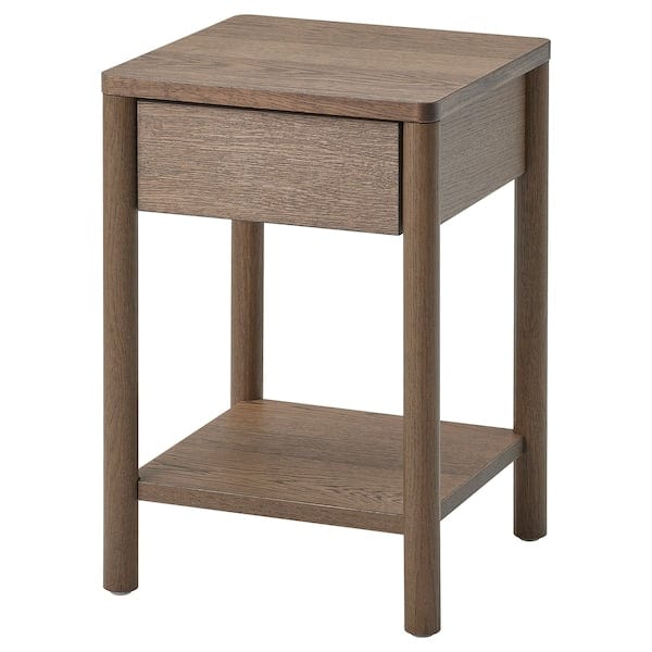 TONSTAD - TONSTAD Bedside table, brown stained oak veneer, 40x40x59 cm
