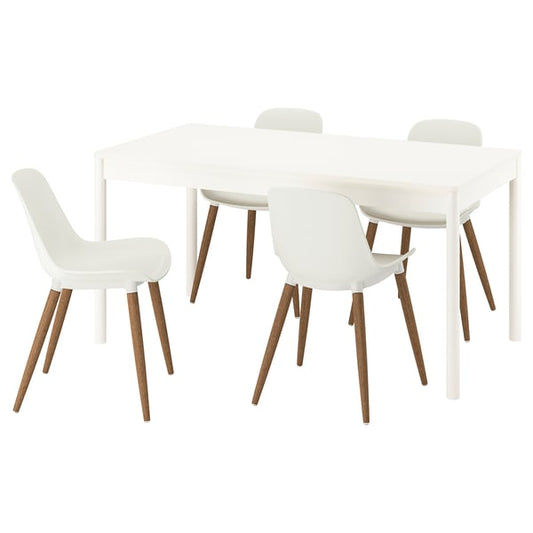 TONSTAD / GRÖNSTA table and 4 chairs, off-white/white, 150x80 cm