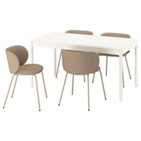 TONSTAD / KRYLBO table and 4 chairs, off-white/Tonerud dark beige, 150x80 cm