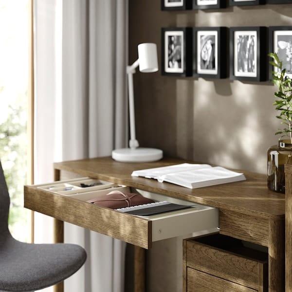 Ikea TONSTAD - Desk, brown stained oak veneer, 120x47 cm