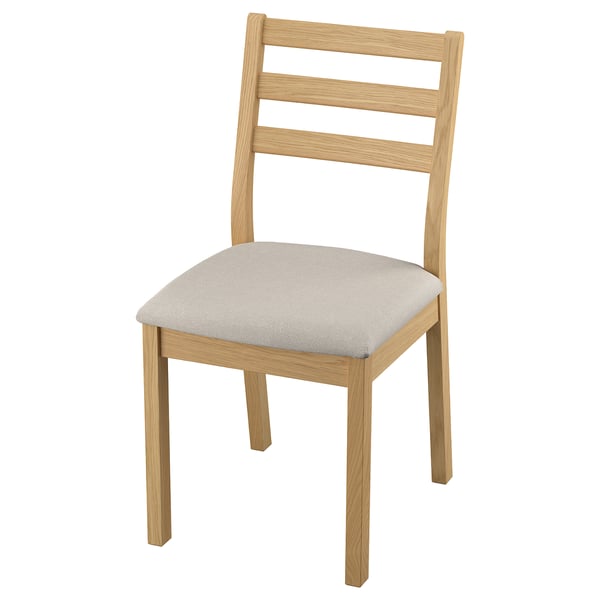 TONSTAD chair, oak effect/Fridtuna light beige, 42x88x48 cm