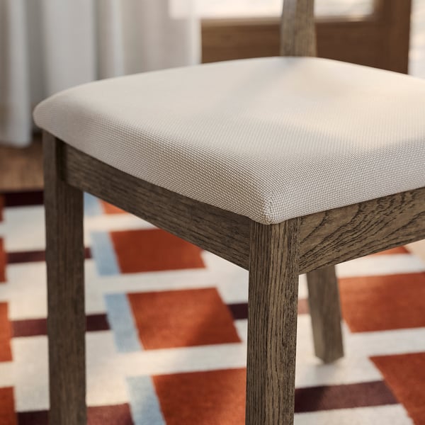 TONSTAD chair, brown oak effect/Fridtuna light beige, 42x88x48 cm