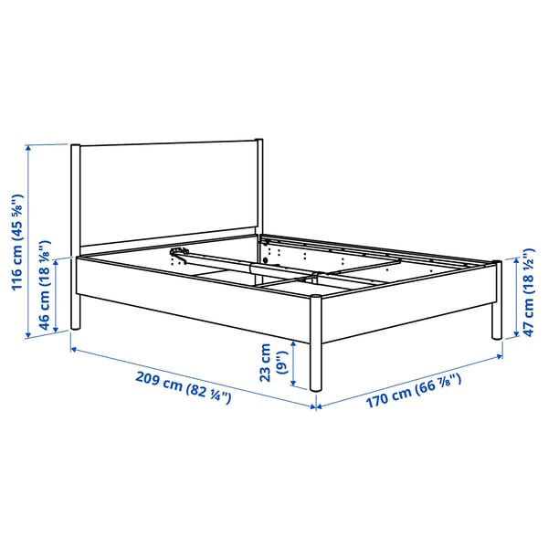 TONSTAD bed frame, off-white/Lönset, 160x200 cm