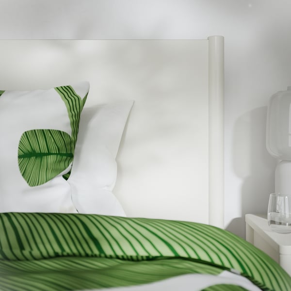 TONSTAD bed frame with storage, off-white/Luröy, 140x200 cm