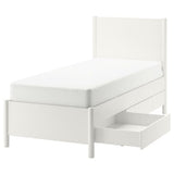 TONSTAD bed frame with storage, off-white/Leirsund, 90x200 cm