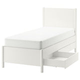 TONSTAD bed frame with storage, off-white/Luröy, 90x200 cm