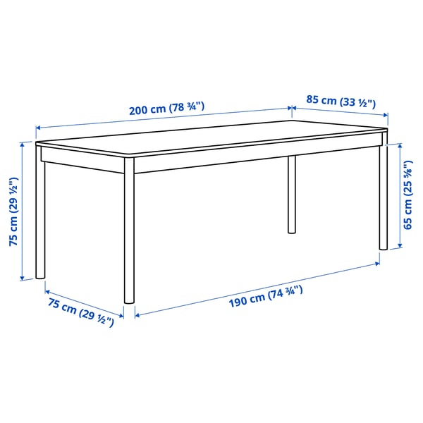 TONSTAD table, oak veneer, 200x85 cm