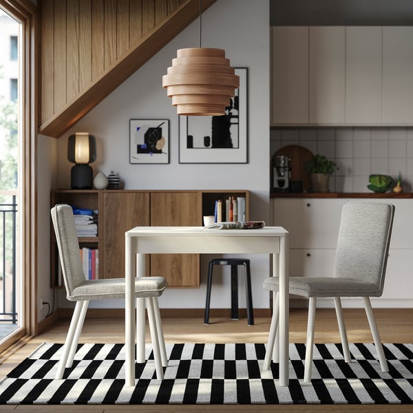 TONSTAD / TONSTAD table and 2 chairs, off-white/Viarp beige/brown off-white, 80/120x70 cm