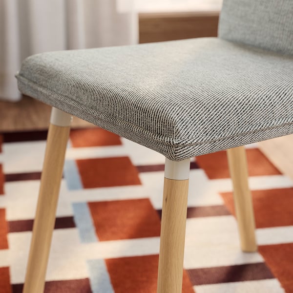TONSTAD / TONSTAD table and 4 chairs, oak veneer/Viarp beige/brown oak effect, 140/196x85 cm