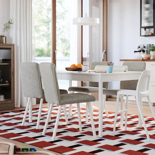 TONSTAD / TONSTAD table and 4 chairs, off-white/Viarp beige/brown off-white, 140/196x85 cm