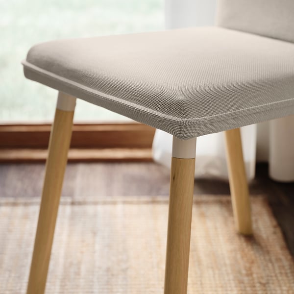 TONSTAD / TONSTAD table and 6 chairs, oak veneer/Fridtuna light beige oak effect, 200x85 cm