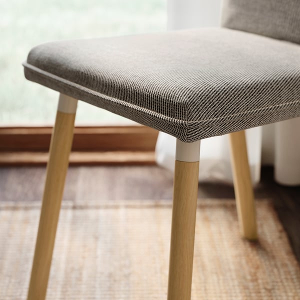 TONSTAD / TONSTAD table and 6 chairs, oak veneer/Viarp beige/brown oak effect, 200x85 cm