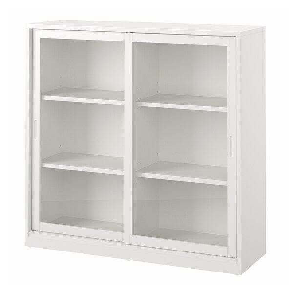 Ikea TONSTAD - Cabinet with sliding glass doors, off-white, 120x37x116 cm