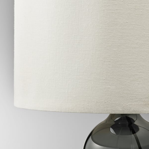 TONVIS table lamp, smoked glass/white, 52 cm
