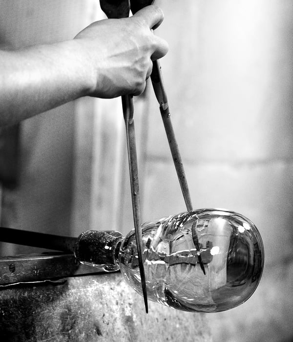 TONVIS table lamp, smoked glass/white, 52 cm