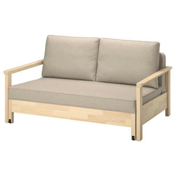 TORNSBORG 2-seat sofa-bed, Naggen beige/pine, 195x154 cm