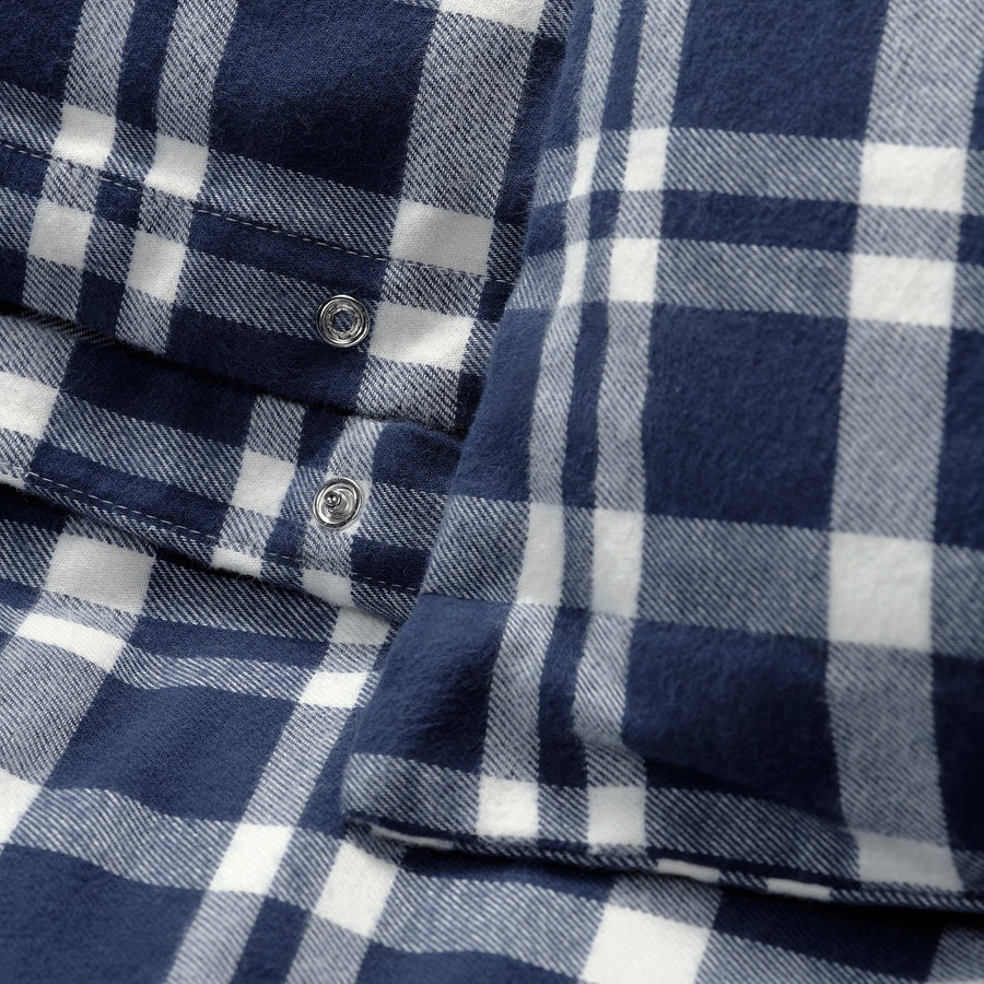 TORNTUSS duvet cover and pillowcase, dark blue/check, 150x200/50x80 cm