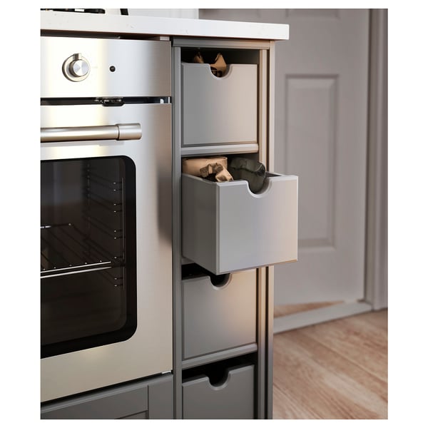 TORNVIKEN box, grey, 16x34x15 cm