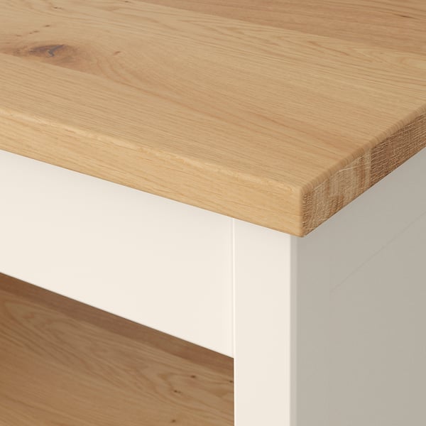 TORNVIKEN kitchen island, off-white/oak, 72x52 cm