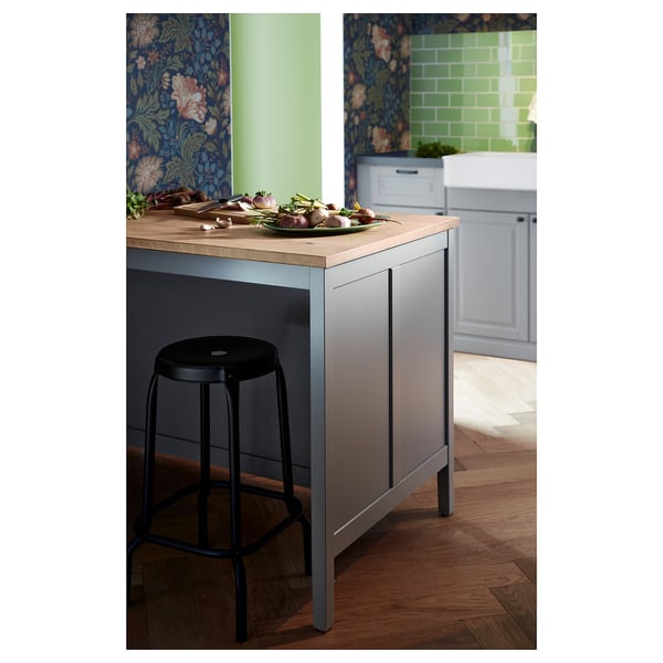 TORNVIKEN kitchen island, grey/oak, 126x77 cm