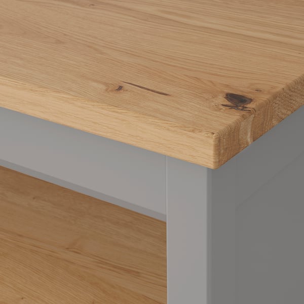TORNVIKEN kitchen island, grey/oak, 126x77 cm