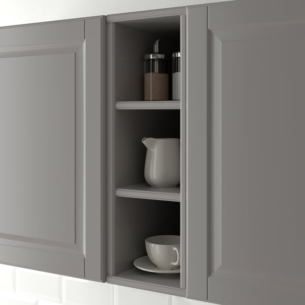 TORNVIKEN open cabinet, grey, 20x37x60 cm