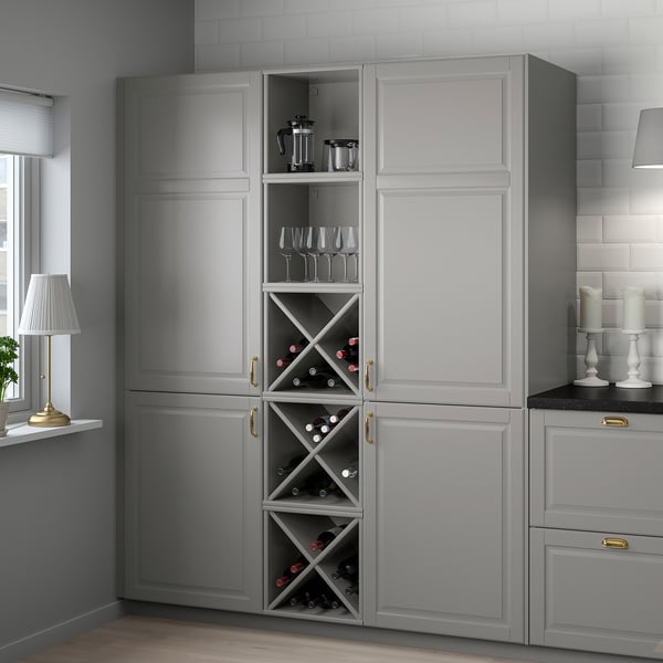 TORNVIKEN wine shelf, grey, 40x37x40 cm