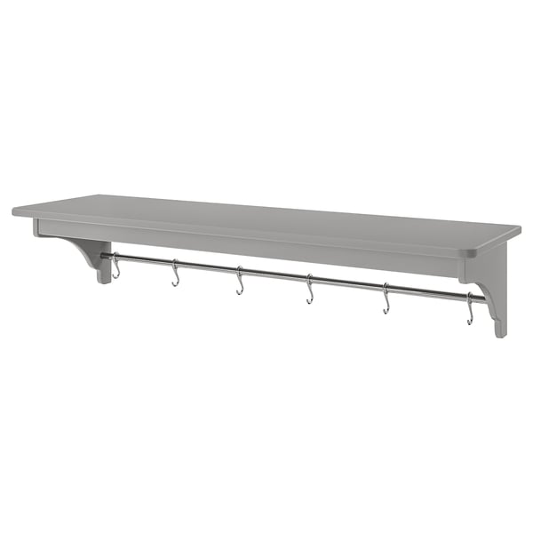 TORNVIKEN wall shelf, grey, 120 cm