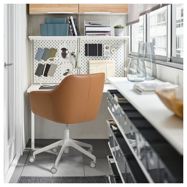 TOSSBERG / LÅNGFJÄLL conference chair, Grann light brown/white, 44x91x68 cm