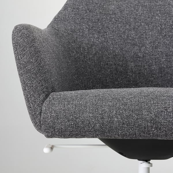 TOSSBERG / LÅNGFJÄLL conference chair, Gunnared dark grey/white, 44x91x68 cm