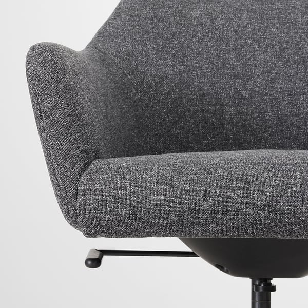 TOSSBERG / LÅNGFJÄLL conference chair, Gunnared dark grey/black, 44x91x68 cm