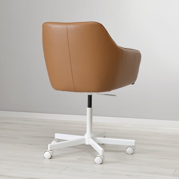 TOSSBERG / MALSKÄR swivel chair, Grann light brown/white, 44 cm
