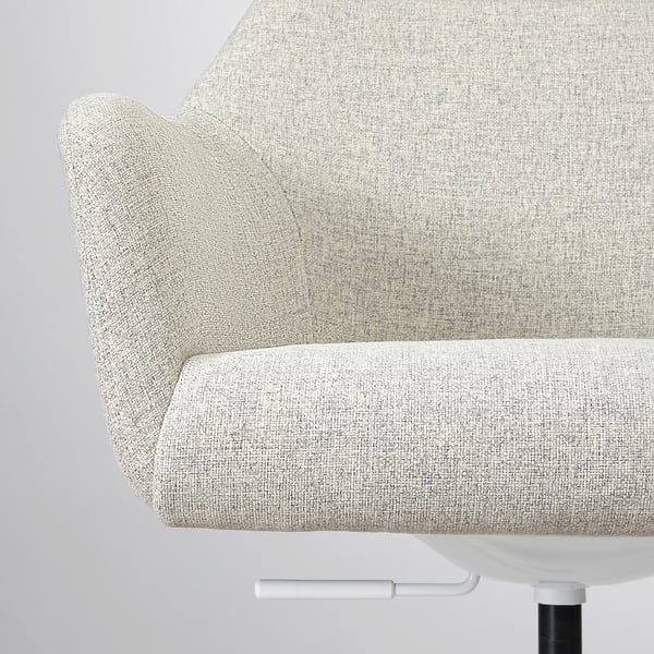 TOSSBERG / MALSKÄR swivel chair, Gunnared beige/white, 44 cm