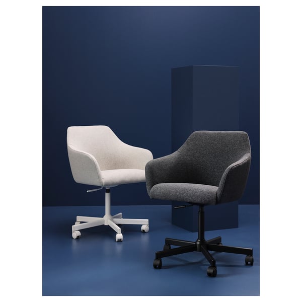 TOSSBERG / MALSKÄR swivel chair, Gunnared beige/white, 44 cm