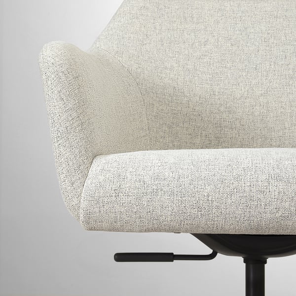 TOSSBERG / MALSKÄR swivel chair, Gunnared beige/black, 44 cm