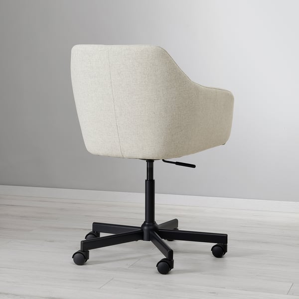 TOSSBERG / MALSKÄR swivel chair, Gunnared beige/black, 44 cm