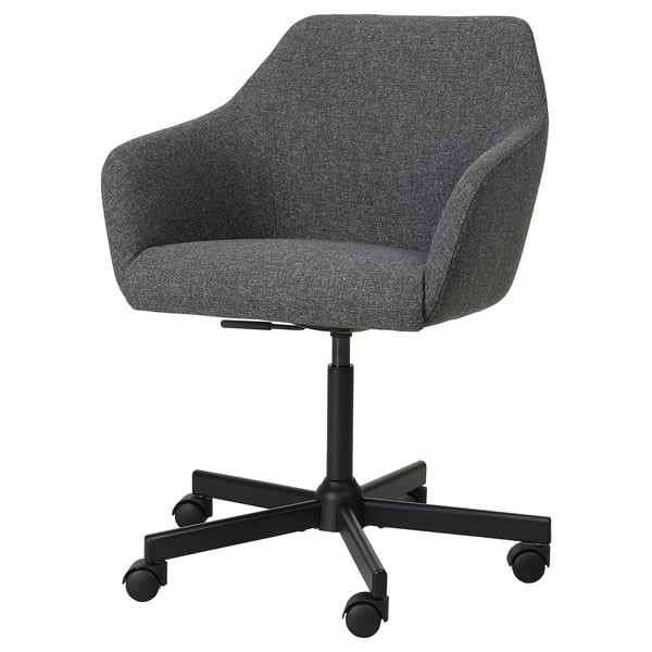 TOSSBERG / MALSKÄR swivel chair, Gunnared dark grey/black, 44 cm